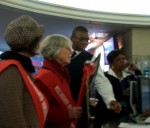 DfT 18th October 4 Presenting the prop axe at reception in DfT HQ